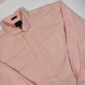 J.Crew Giant Fit Button Down Shirt Orange Stripe Oxford Medium